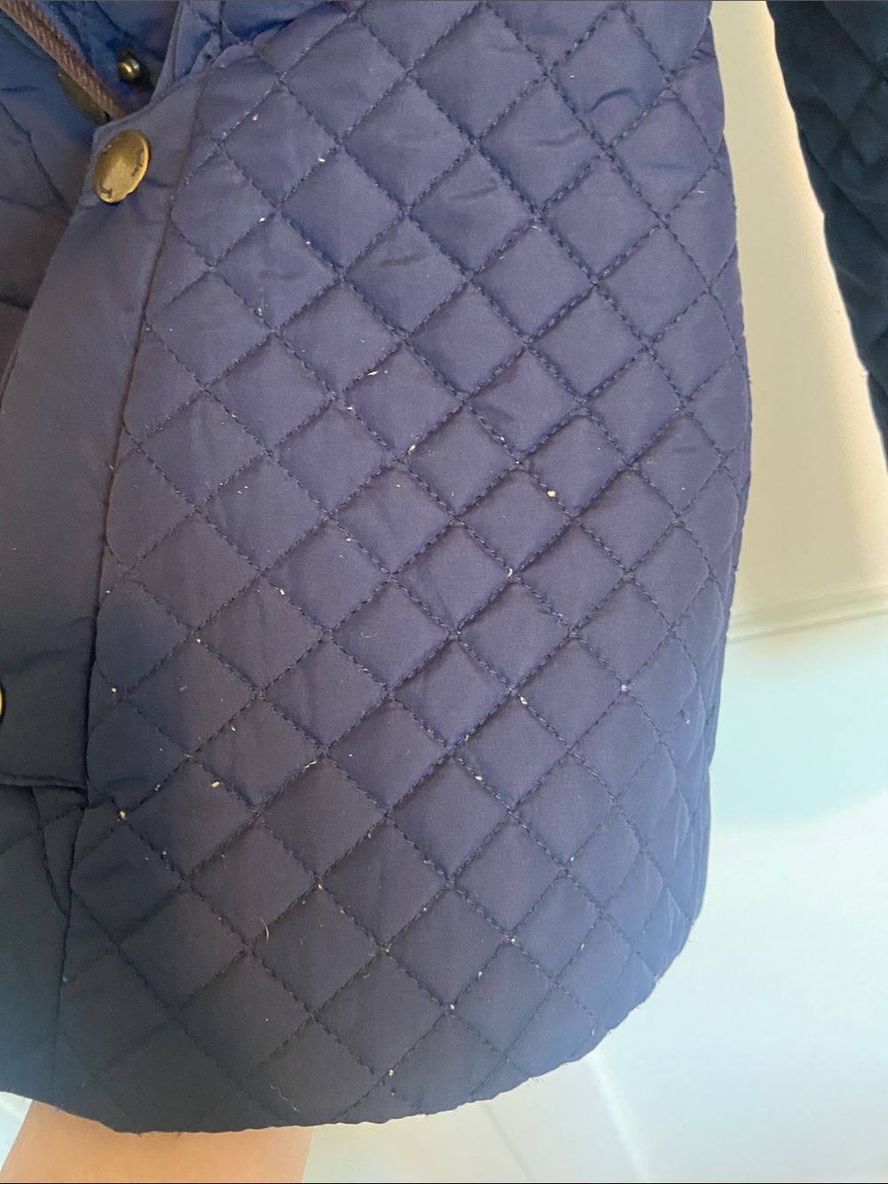 Boden Quilted Navy Diamond-Pattern Jacket - Picture 4 of 5